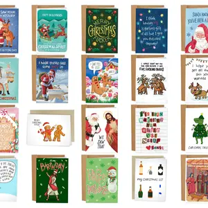 Sleazy Greetings – Funniest 24 Christmas Card Bundle – Hilarious Holiday Greeting Cards – Offensive & Sarcastic Christmas Cards