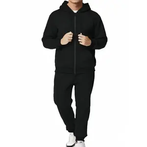 Men's  Full Zip Hoodie & Jogger 2 Piece Sports Set(The size is small, it is recommended to buy a size up)