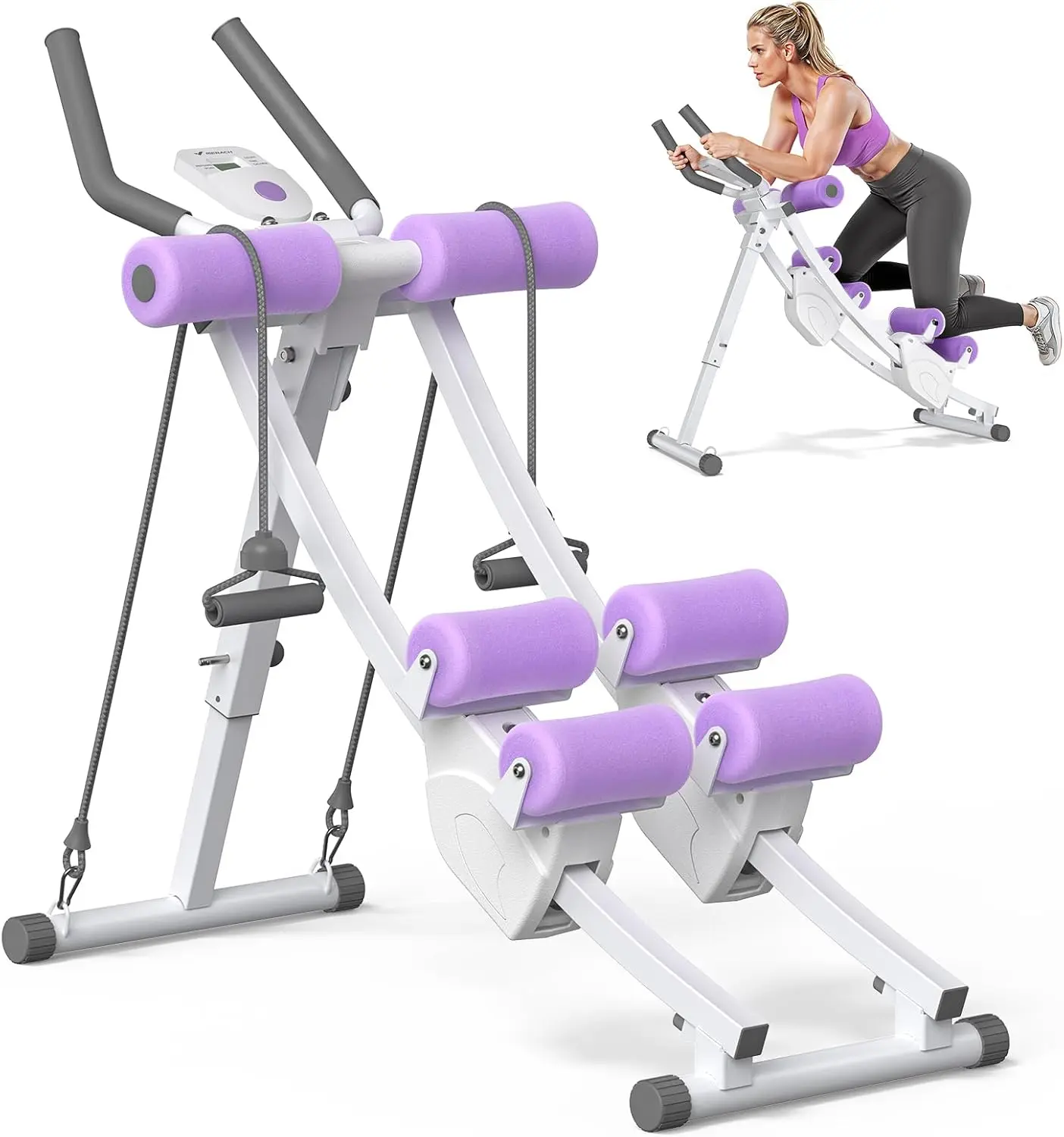 Adjustable Ab Machine - Foldable Strength Training Equipment for Home Gym Workouts