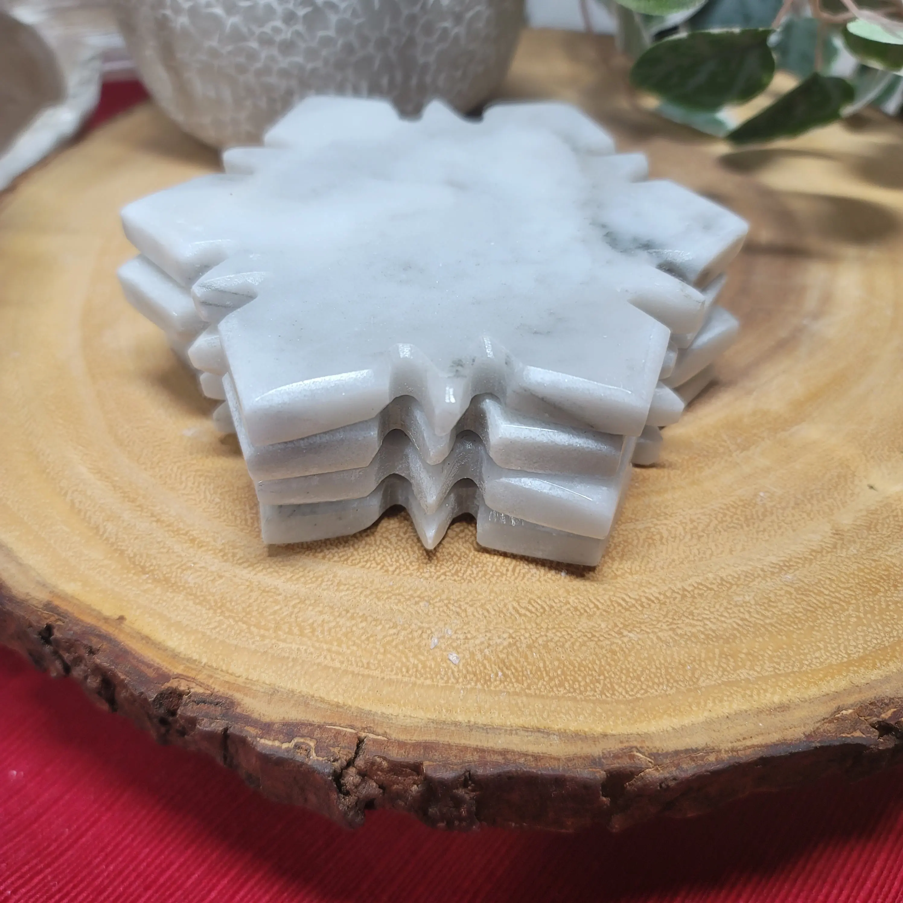 Marble Snowflake Coaster Set of 4 - Mexico | 002