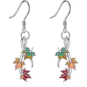 Maple Leaf Earrings 925 Sterling Silver Plant Jewelry Gifts for Women