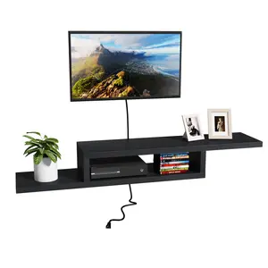 ChooChoo Floating TV Stand Shelf, Wall Mount Entertainment Center, 60” Media Console Stand for Living Room, Bedroom,
