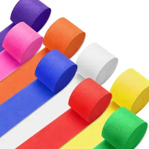 Crepe Paper Streamers 8 Rolls 656ft, Pack of Rainbow Assorted Colored Party Streamers for Party Backdrop Birthday  Shower Wedding Decorations DIY Art Craft Supplies (1.8Inch x 82Ft/Roll)