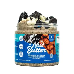 ALMOND BUTTER COOKIES AND CREAM White Chocolate NO PEANUTS Chips Vanilla Cream Cheese Frosting Rainbow Nut Butter