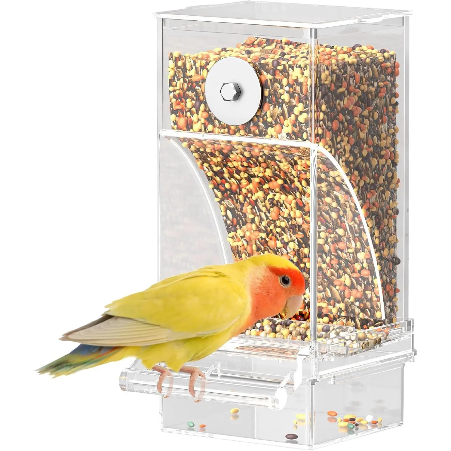 Automatic Bird Feeder, Bird Feeder for Cage, No Mess Bird Feeder, Clear  Bird Cage Feeder, Parrot Feeder for Parakeet, Cockatiel, Budgie & Small Birds