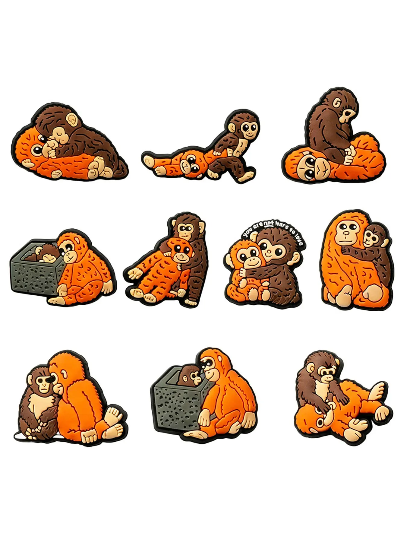 10pcs Cartoon Boxing Monkey Shoe Decorations, Shoe Embellishments, Shoe Charms, Shoe Charm Set, Cute Craft Supplies for Sandals Bags Beach Accessories Punch peripheral fans Party Gifts Footwear