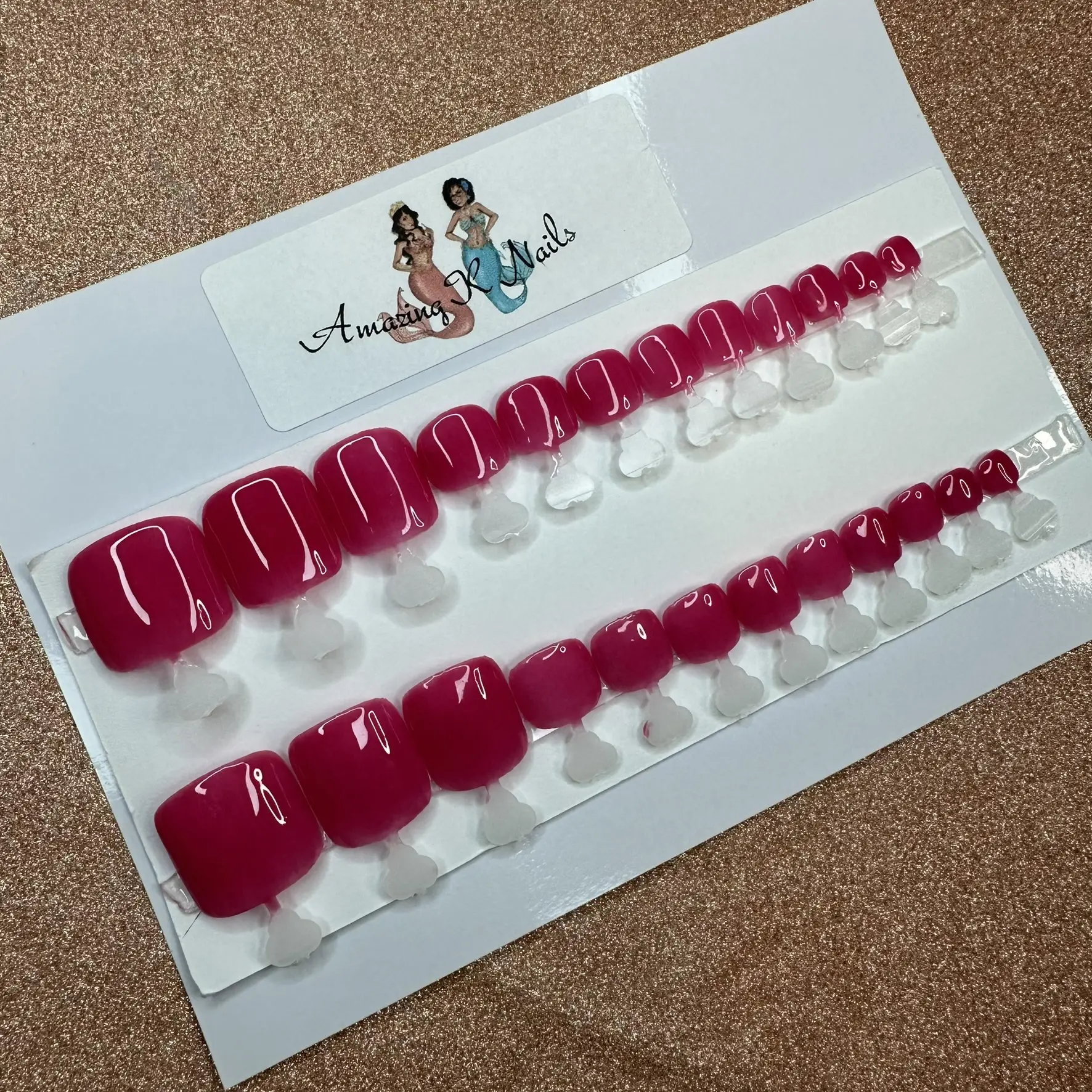 Fuchsia Fiesta Pedicure Amazing K Nails - Vibrant Pedicure Press-Ons for Festive Flair