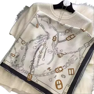 Dandana Scarf Versatile Silk Scarf with Saddle Buckle, Hair Scarf 100% Mulberry Silk, Women’s Diagonal Satin Silk Square Scarf, Look Rich Viral Scarf