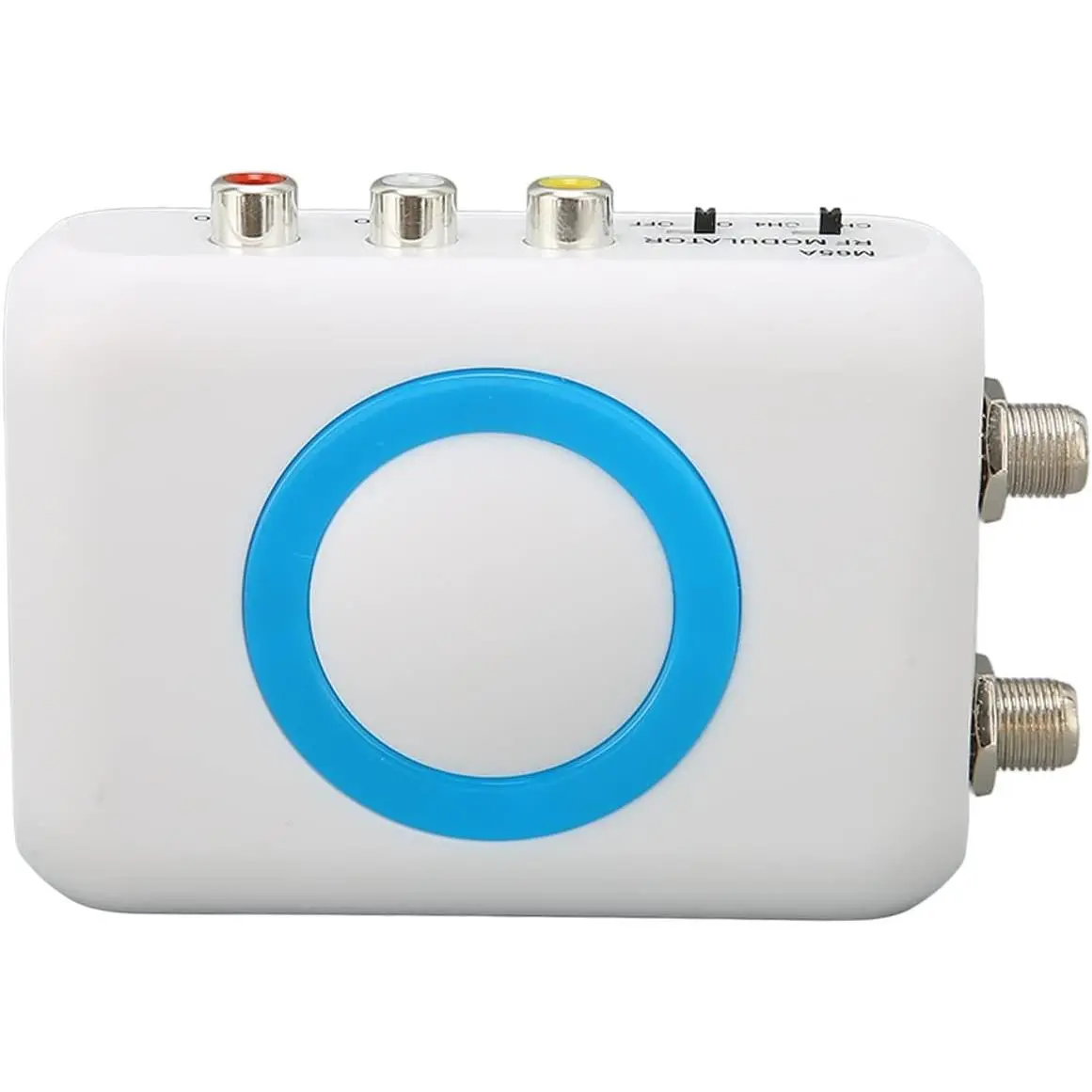 Portable Local Plastic M65a NTSC RF Modulator - PLL Controlled HD Input, HD VHF Demodulator, Plug-and-Play, Long Service Life, Durable Audio Support, Selectable Output Channels, AV Output for CATV System, RCA Composite to RF Coaxial Adapter