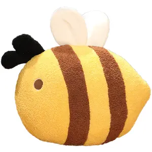 Cute Pillow Plush Bee Stuffed Animal Stuff Honeybee Plush Pillow Honey bee Toys Kawaii Soft Bumble Bee Pillow Hugging Stuffed Bumblebee Gift for Kids Home Decor