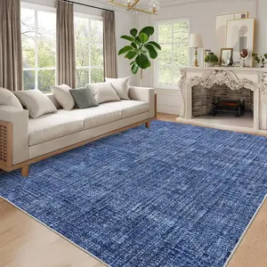 Modern Solid Color Textured Carpet Low Pile Washable Area Rug with Non-slip Backing for Bedroom Living Room Home Decor Office Laundry Room Corridor