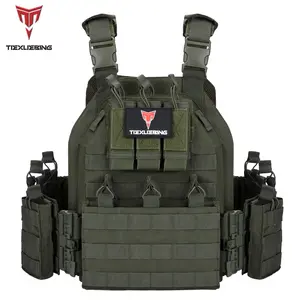 Tiexuebiing Tactical Vest 6094, Hunting Vest 1000D Polyester, Durable with Accessories, Unisex Outdoor Gear for Hunting and Paintball