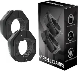 Quick Release Barbell Collars - Slim Design, Non-Slip Secure, High-Strength Durable, Metal Linkage - Fits 2-Inch Olympic Bars
