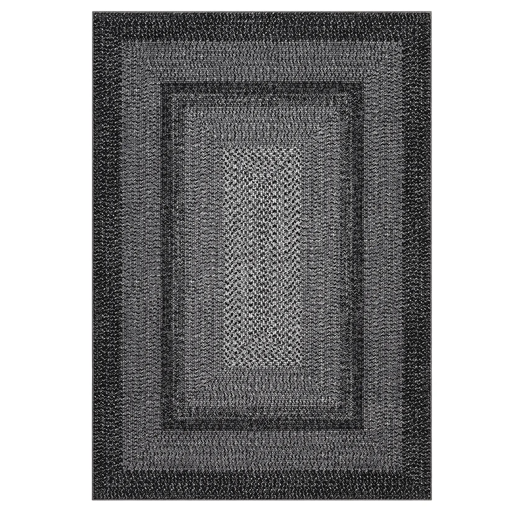 Garvee Washable Braided-Print Area Rug - Non-Slip Rubber Backing - Soft Low-Pile, mark-Resistant Non-Shedding Indoor Carpet for Living Room/Bedroom/Entryway/Nursery - 4x6 & 8x10