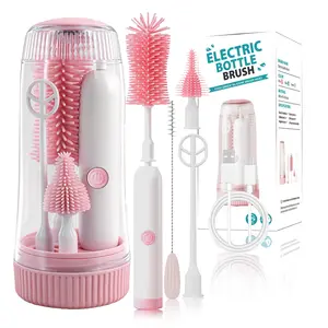 7-in-1 Portable Bottle Brush Set – UV Sterilizer, USB Charging, Nipple & Straw Cleaner, Milk Mixer, Drying Rack + Storage Case, BPA‑Free, IPX7, on‑the‑Go for New Parents