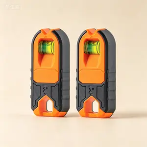 Magnetic Stud and Metal Detector with Level, Compact Wood and Metal Detector for Accurate Markings, Reusable with Felt Pad Backing and Bubble Vial, 2-Pack Stud Finder Set