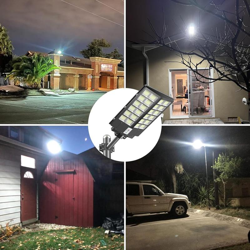 2 PACK INSDEA 8200W Solar Street Light with Motion Sensor,  Dusk to Dawn Solar Flood Lights, Outdoor Waterproof LED Security Lights for Garden, Yard, Parking Lot