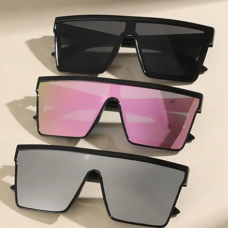 3-Pack Oversized Sun-Protective Sunglasses for Men and Women, Ideal for Vacations, Travel, Driving, Beaches, EDM Festivals, Outdoor Activities and Family Outings, Summer Accessories, Trendy Fashion Shades, Trendy Beach Eyewear for Holiday Outfits