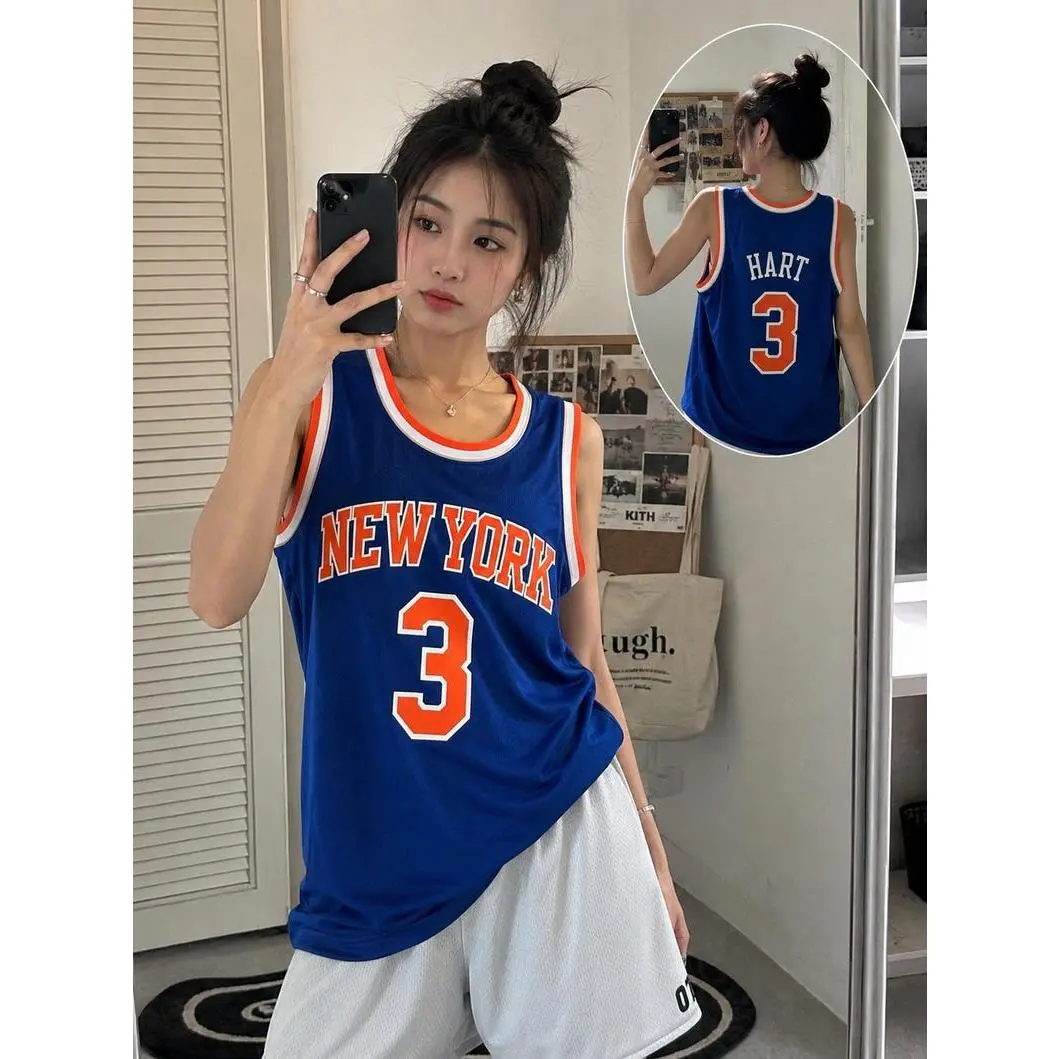 Personalized Blue Orange Basketball Jersey, Custom Name Number Mesh Tank Top
