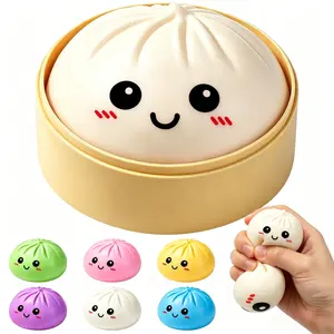 Viral Dumpling Squishy Mystery Steamer Box, Random Color - Slow Rising Stress Relief Fidget Toy for All Ages