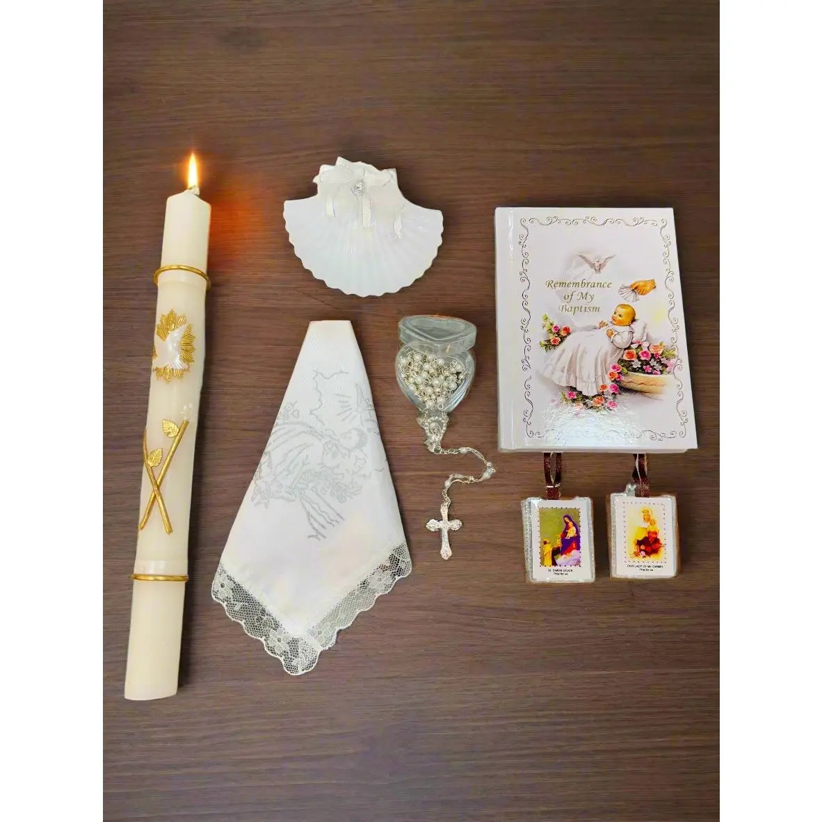 Basic Baptism Candle Set (6-Piece) (English) Basic Baptism Candle Set (6-Piece) (English)