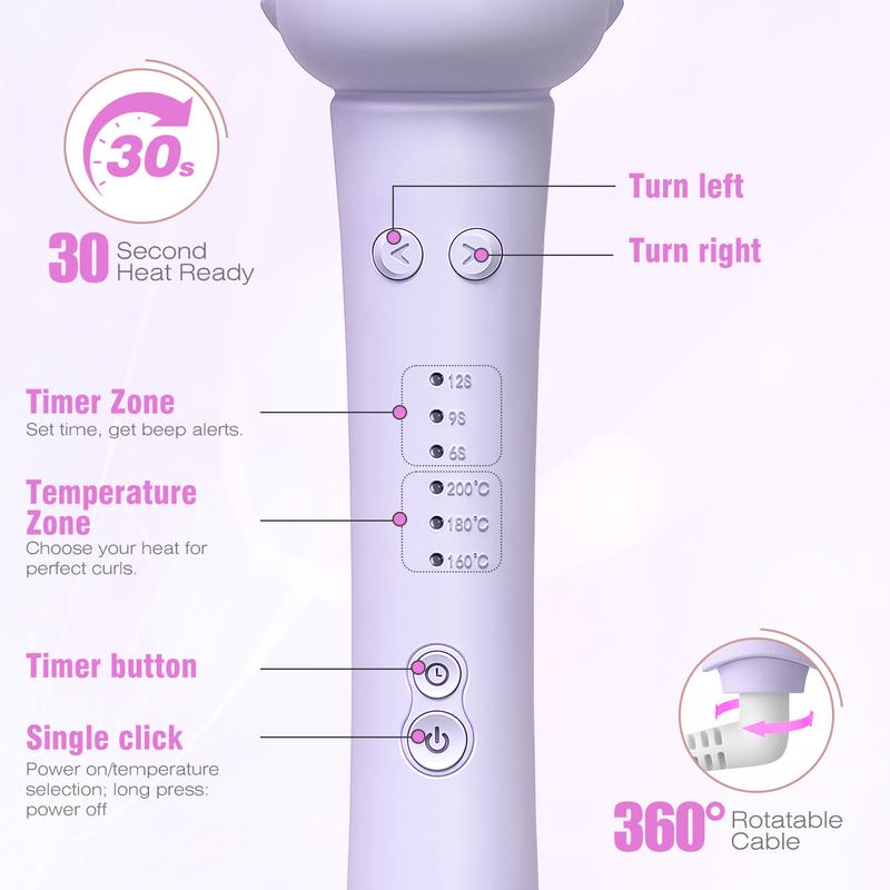 5 in 1 Curling Iron Hair,self curling iron - Beach Waves Curling Wand, Flat Iron Hair Straightener,Ionic Deep Waver Hair Curler Tool, Women Gifts,TikTokShopBlackFriday