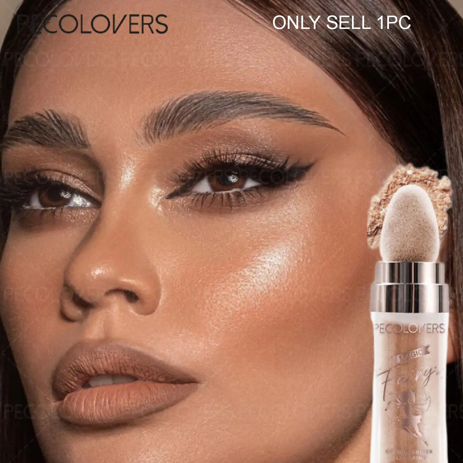1PC Glitter Highlighter Powder - Shimmering Body & Face Glow for Collar, Hair, Cheeks, and Clothes - Lightweight, Non-Waterproof, Radiant Finish, Perfect for Parties and Special Occasions, Party Makeup, Shimmering Effect, Lightweight Powder