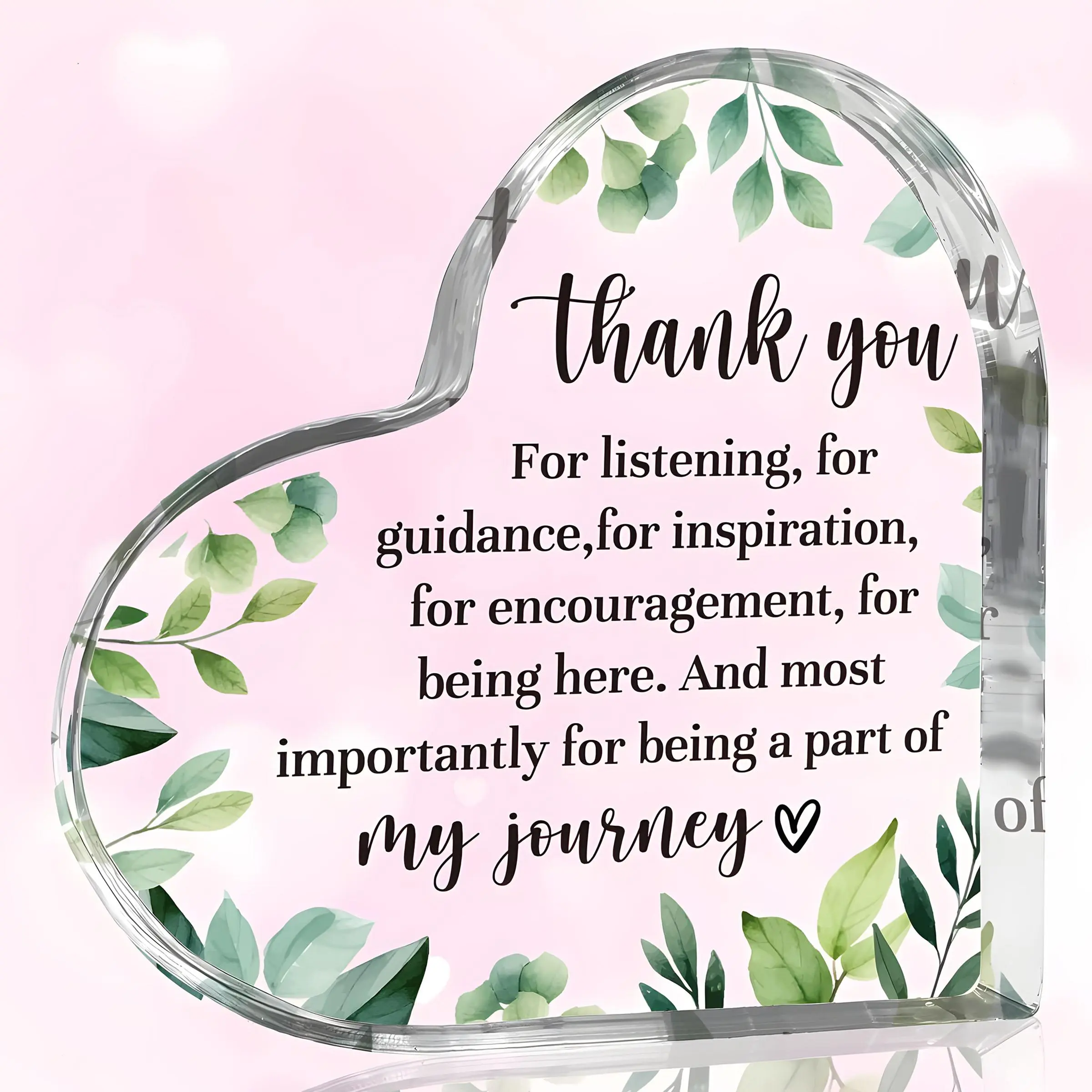 Heart Shaped Acrylic Ornament, Teacher Appreciation Gift, Desktop Decoration, Teacher Office Desktop Ornament, Gift for Teacher, Birthday Gift