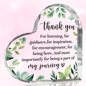 Heart Shaped Acrylic Ornament, Teacher Appreciation Gift, Desktop Decoration, Teacher Office Desktop Ornament, Gift for Teacher, Birthday Gift