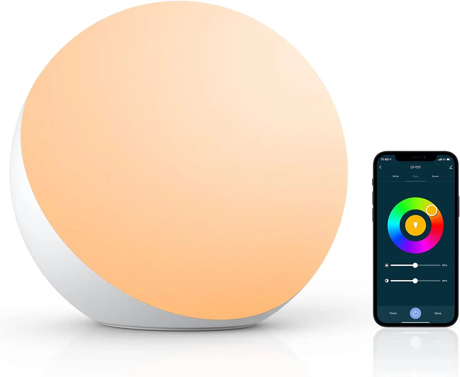 Smart RGB Table Lamp with App and Voice Control for Bedroom and Home Decor, Dimmable Touch Night Light with Color Changing Ambience, Cozy Lighting for Relaxation and Self Care Spaces, Viral Home Gadget, Creative Gift Ideas
