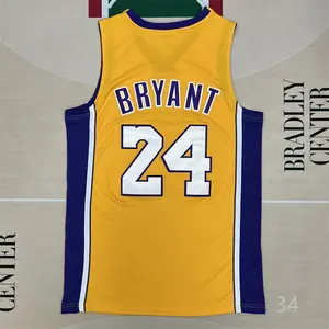 KB stitched Basketball Jersey Men's Sleeveless Gold 2006-07