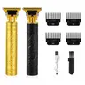 Wireless Dragon Engraved Cordless Hair Trimmer Shaver Clipper Set - USB Port Rechargeable, 4 Guide Combs, Close-Cut Professional Barber Equipment for Men