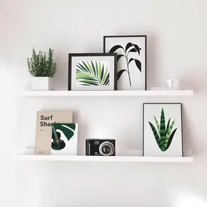 White Floating Shelves for Wall, Long Wall Mounted Shelf for Bedroom, Living Room,,, Nursery, Display Picture Ledge Shelf with Lip Set of 2-36 Inches, White