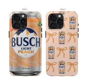 Busch L!ght Peach Coquette Tough Phone Case - Protective Design for iPhone 16, 15, 14, 13, 11 PRO MAX, XS, XS XR, Xs, Xr, X models