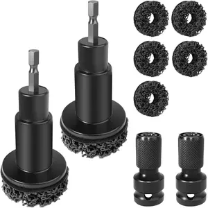 9 count Wheel Hub Cleaning Tool,  Hub Cleaning Kit Includes 5 Pads, Compatible with Electric Drills or 1/2"  Wrenches, Suitable for  &