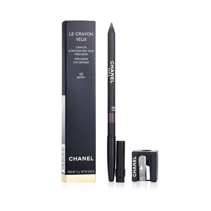 CHANEL LeCrayon Eyeliner Pencil - #58 Berry, with Sharpener for Easy Eye Makeup