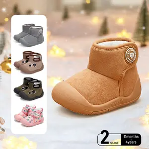 TARANIS Toddler Snow Boots Girls Boys Winter Ankle Boots Kids Outdoor Warm Slip On Faux Fur Lined Shoes
