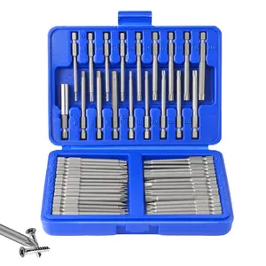 Impact Driver Bit Set 50 count  CRV Steel 1/4'' Hex-Shank Phillips Slotted Hex Torx  Tamperproof Pozi Square Spanner Torque Tri-Wing Clutch Spline Bits Set with  Bit Holder