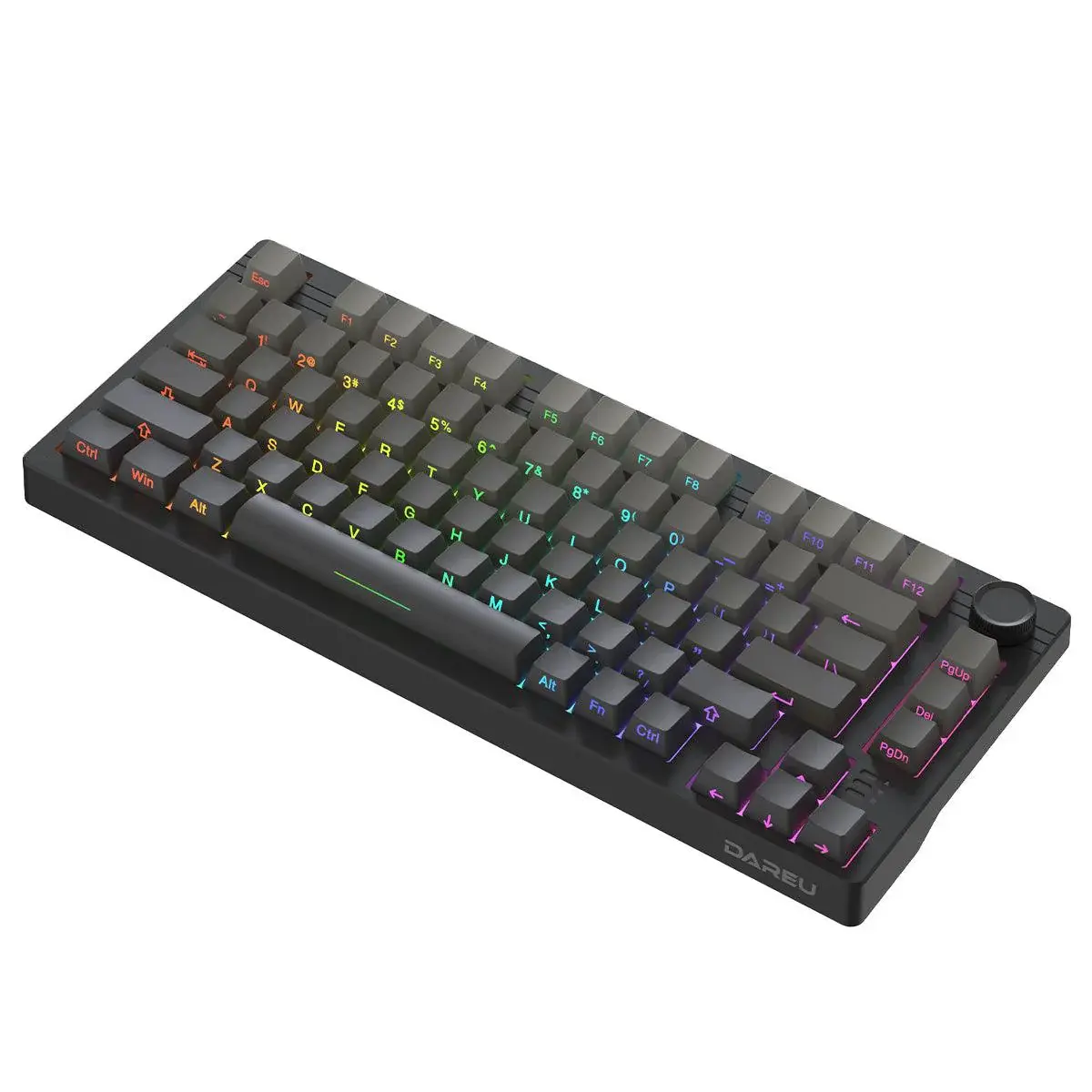 DAREU EK75PRO 75% Wireless Mechanical Keyboard, Hot-Swappable RGB Gaming Keyboard with Knob, Side Printed PBT Keycaps, Gasket-Mounted Structure, Tri-Mode Connectivity (2.4GHz/Bluetooth 5.1/USB-C), Windows & Mac Compatible