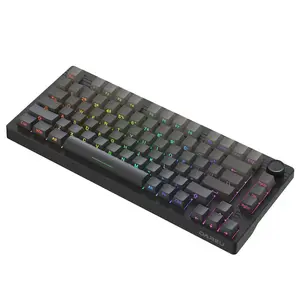 DAREU EK75PRO Wireless 75% RGB Hot-Swappable Mechanical Gaming Keyboard with Knob,2.4Ghz/BT5.1/USB-C Connectivity, 81 Keys Gasket Mount, PBT Keycaps&Linear Dream Switch for Win/MAC