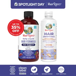 MaryRuth’s Advanced Hair Care Bundle – Daily Liquid Hair Formula 16 oz & Hair Growth Max Liposomal 15.22 oz