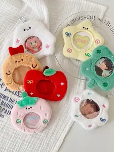 Fashion Cartoon Plush Display Bag 58mm Anime Badge Storage Protector, Star Idol Fashion Small Hanging Bag, Casual All Seasons Accessory, Storage Pouch