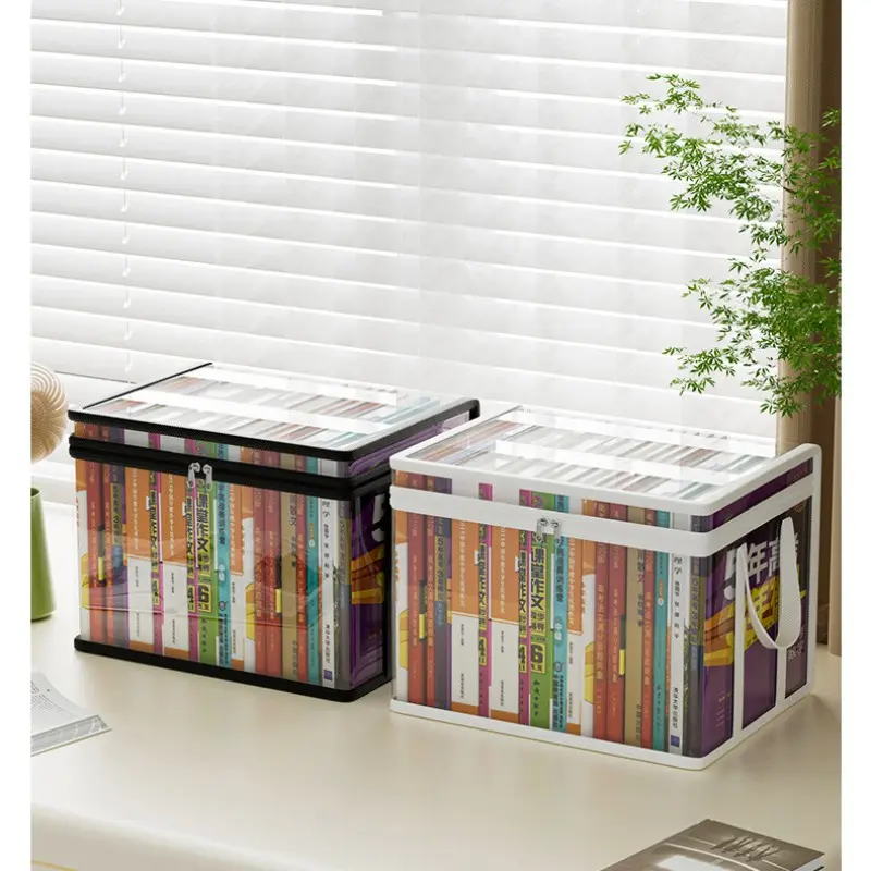 Transparent Plastic Storage Box Set (2 Pieces), Large Capacity Book and Clothing Organizer, Space Saving Home Storage Supplies and Office Design, Clear Storage Box, High Capacity Versatile Home Organizers
