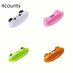 4-Piece Colorful Cute Lazy Toothpaste Dispenser, Manual Toothpaste Squeezer, Multi-Use Toothpaste Remover, Convenient and Fun Design