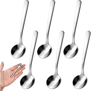 Small Spoons Mini Set, 6 PCS 3.4" 304 Food Grade Stainless Steel Tiny Spoons for Spices Jars, Salt, Spices, Pepper, Sugar, Coffee