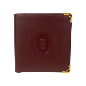 Pre-owned Cartier Calfskin Small Leather Goods Must Line Leather Compact Wallet