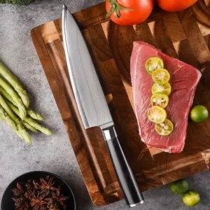 TUSKBLADE Precision Chef Knife with Pure Black Artisanal Colorwood Handle