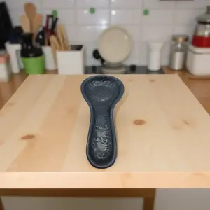 Black on Black Talavera Spoon Rest | Mexican Handcrafted