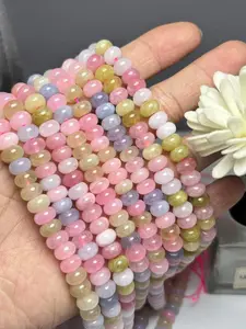 5x8mm Natural Stone Beads, 72pcs Plain Design, Hole-Through for Easy Stringing, Ideal for Bracelets and Necklaces, All Seasons Craft Supplies