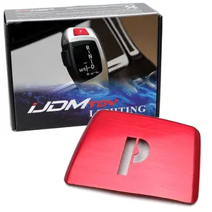 iJDMTOY Red Aluminum Center P-Parking Button Decoration Cover Trim For BMW 2012-18 Fxx 2 3 4 5 6 Series X3 X4 X5 X6 Standard Shift Knob